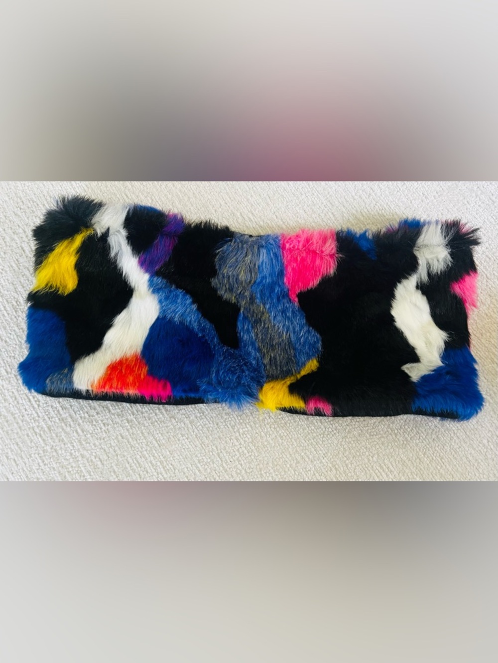 Faux Fur Multicolor Y2K Tube Top